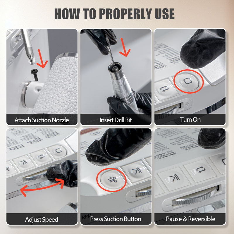 Extractor de polvo de uñas de  - Vacuum Cleaner Power Tools reseña y precio