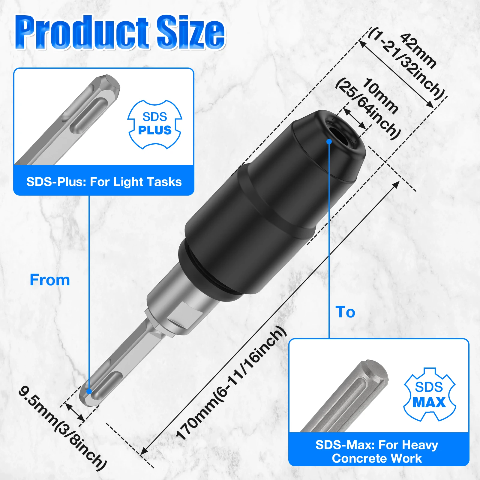 Adaptador SDS Plus a SDS Max p - Hammer Drill Sds reseña y precio